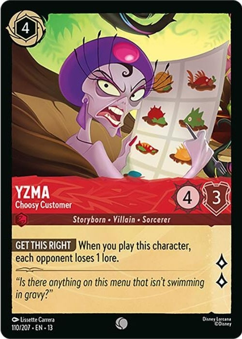 Yzma - Choosy Customer - 110/207 Common Disney Lorcana card from Attack of the Vine!, Near Mint Normal