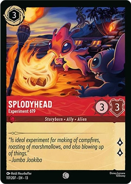 Splodyhead - Experiment 619 - 117/207 Common Disney Lorcana card from Attack of the Vine!, Near Mint Normal