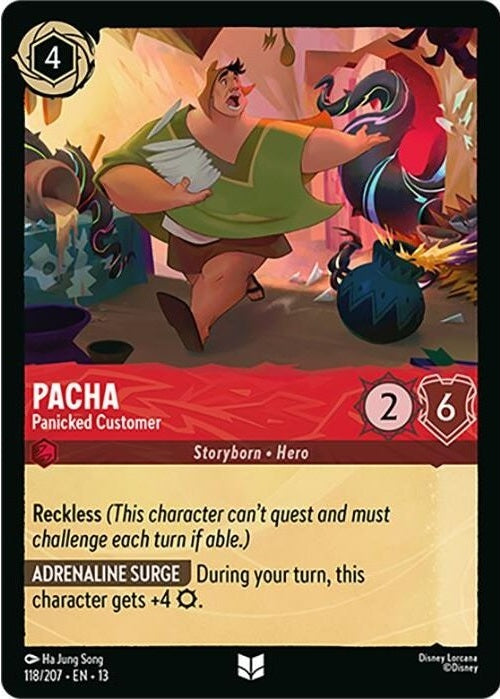 Pacha - Panicked Customer - 118/207 Uncommon Disney Lorcana card from Attack of the Vine!, Near Mint Normal