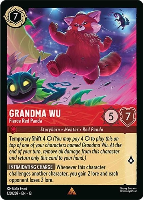 Grandma Wu - Fierce Red Panda - 120/207 Rare Disney Lorcana card from Attack of the Vine!, Near Mint Normal