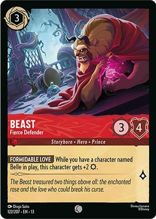 Beast - Fierce Defender - 122/207 Common Disney Lorcana card from Attack of the Vine!, Near Mint Normal