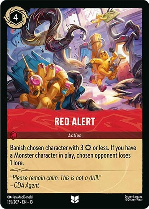 Red Alert - 135/207 Uncommon Disney Lorcana card from Attack of the Vine!, Near Mint Normal
