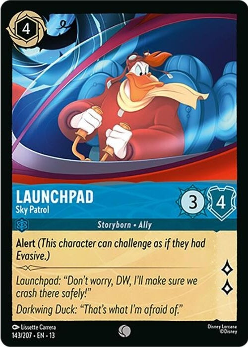 Launchpad - Sky Patrol - 143/207 Common Disney Lorcana card from Attack of the Vine!, Near Mint Normal