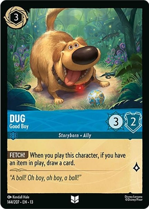 Dug - Good Boy - 144/207 Uncommon Disney Lorcana card from Attack of the Vine!, Near Mint Normal