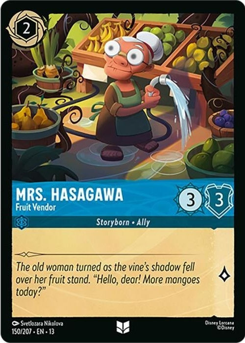 Mrs. Hasagawa - Fruit Vendor - 150/207 Uncommon Disney Lorcana card from Attack of the Vine!, Near Mint Normal