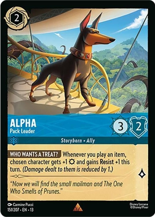 Alpha - Pack Leader - 151/207 Rare Disney Lorcana card from Attack of the Vine!, Near Mint Normal