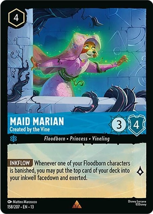 Maid Marian - Created by the Vine - 158/207 Rare Disney Lorcana card from Attack of the Vine!, Near Mint Normal