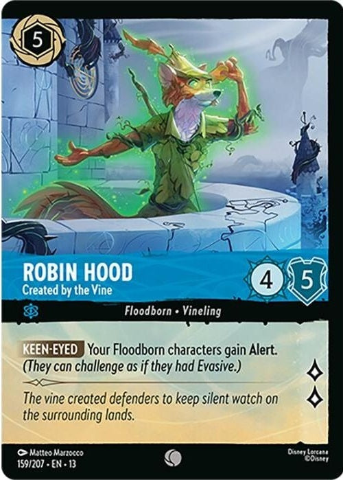 Robin Hood - Created by the Vine (Foil) - 159/207 Common Disney Lorcana card from Attack of the Vine!, Near Mint Cold Foil