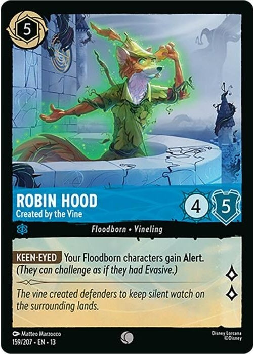 Robin Hood - Created by the Vine - 159/207 Common Disney Lorcana card from Attack of the Vine!, Near Mint Normal