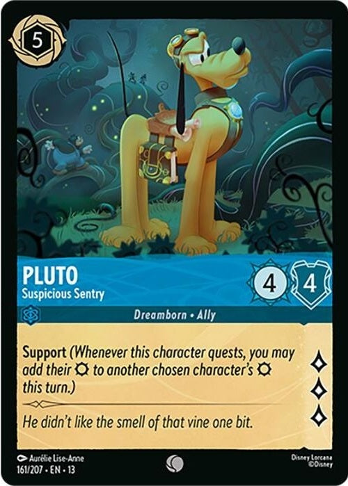 Pluto - Suspicious Sentry - 161/207 Common Disney Lorcana card from Attack of the Vine!, Near Mint Normal