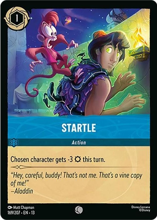 Startle - 169/207 Common Disney Lorcana card from Attack of the Vine!, Near Mint Normal