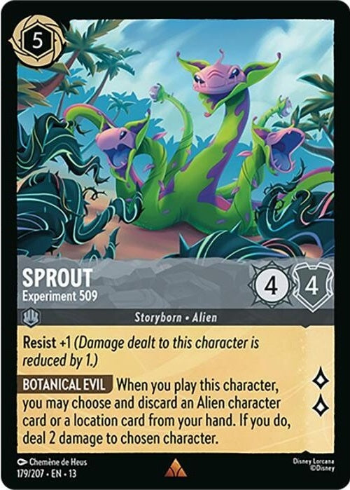 Sprout - Experiment 509 - 179/207 Rare Disney Lorcana card from Attack of the Vine!, Near Mint Normal
