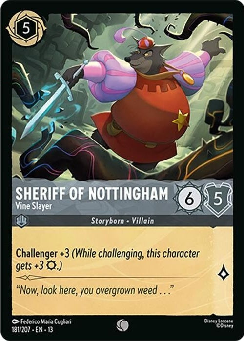 Sheriff of Nottingham - Vine Slayer - 181/207 Common Disney Lorcana card from Attack of the Vine!, Near Mint Normal