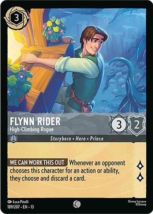 Flynn Rider - High-Climbing Rogue - 189/207 Common Disney Lorcana card from Attack of the Vine!, Near Mint Normal