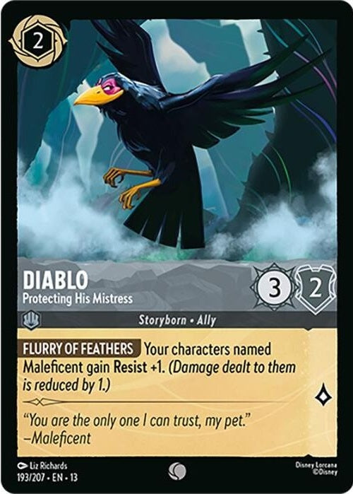 Diablo - Protecting His Mistress - 193/207 Common Disney Lorcana card from Attack of the Vine!, Near Mint Normal