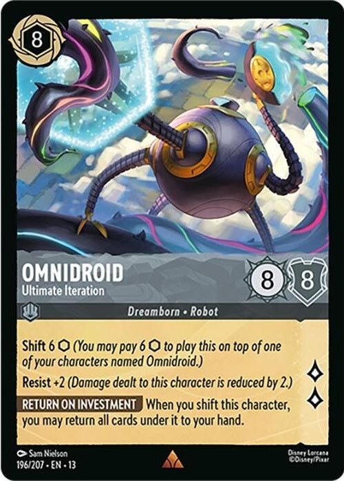 Omnidroid - Ultimate Iteration - 196/207 Rare Disney Lorcana card from Attack of the Vine!, Near Mint Normal