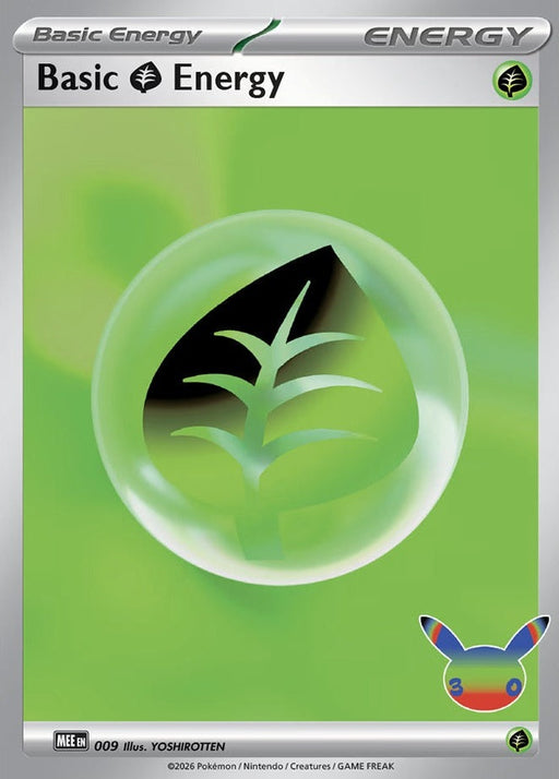 Basic Grass Energy - 009 (30th Celebration) - 009 Futuristic Rare Pokémon card from Mega Evolution Energies, Near Mint Holofoil