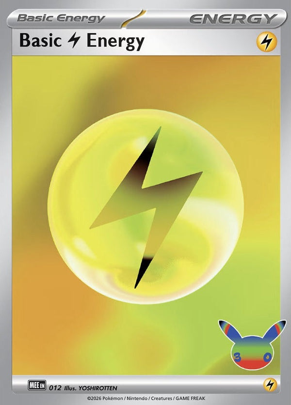 Basic Lightning Energy - 012 (30th Celebration) - 012 Futuristic Rare Pokémon card from Mega Evolution Energies, Near Mint Holofoil