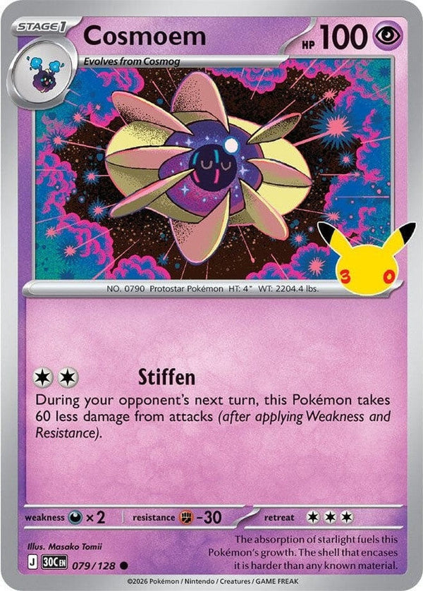 Cosmoem - 079/128 Common Pokémon card from 30th Celebration, Near Mint Holofoil