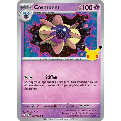 Cosmoem - 079/128 Common Pokémon card from 30th Celebration, Near Mint Holofoil
