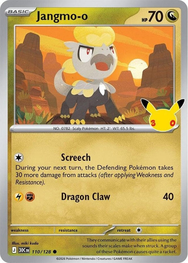 Jangmo-o - 110/128 Common Pokémon card from 30th Celebration, Near Mint Holofoil