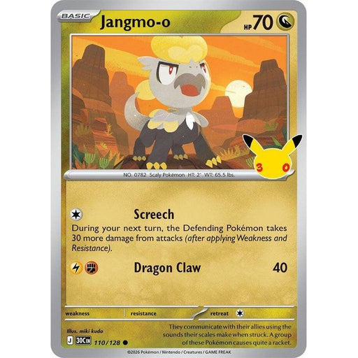 Jangmo-o - 110/128 Common Pokémon card from 30th Celebration, Near Mint Holofoil