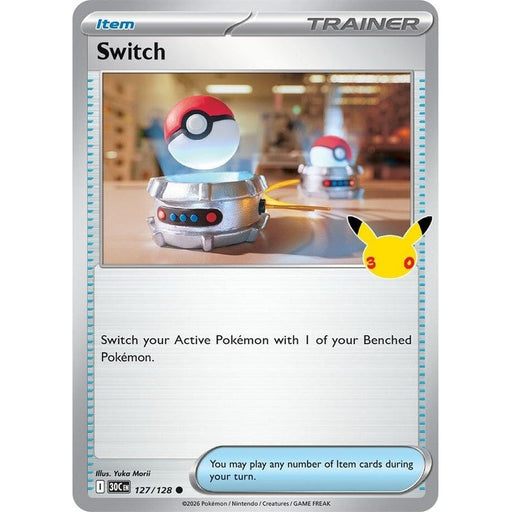 Switch - 127/128 Common Pokémon card from 30th Celebration, Near Mint Holofoil