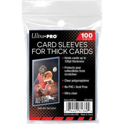 Ultra Pro Clear Thick Card Sleeves (100 Pack) Holds Cards up to 130-Point