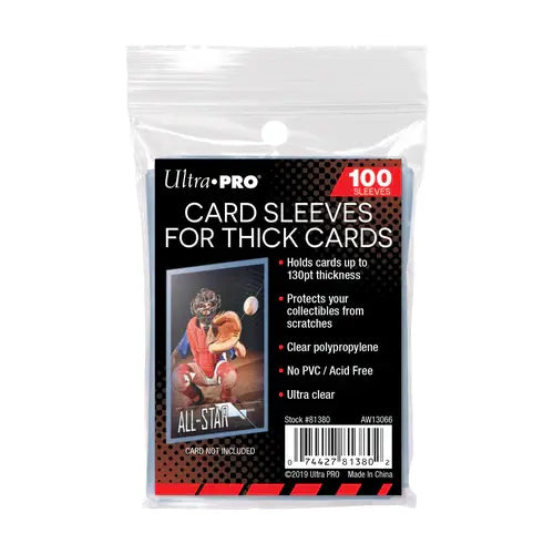Ultra Pro Clear Thick Card Sleeves (100 Pack) Holds Cards up to 130-Point