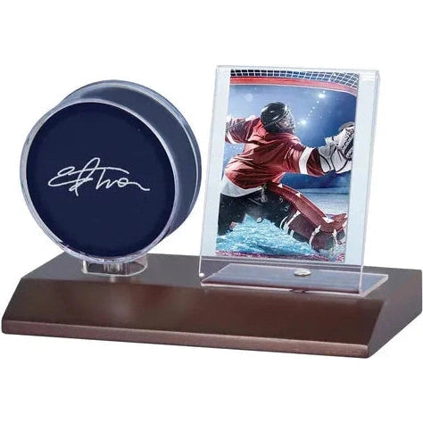 Ultra Pro Puck & Card Dark Wood Holder