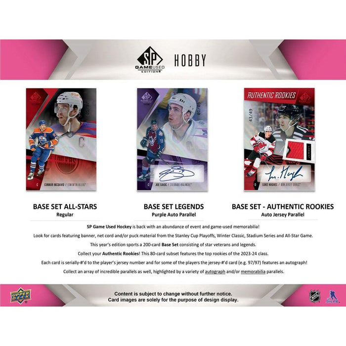 2023-24 Upper Deck SP Game Used Hockey Hobby Box (Pre-Sale)